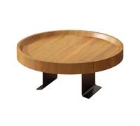 zeroupshop Plateau de canapé à clipser pour accoudoir - Table d'appoint réglable en bois pour boissons, collations à distance - 30 x 30 cm (marron clair)