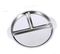 zeroupshop Plateau divisé en acier inoxydable 25,7 cm facile à nettoyer | Acier 304, résistant à la rouille, pour une construction durable, taille de 25,7 cm, sans danger pour les repas quotidiens