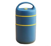 Zeroupshop Récipient alimentaire empilable en acier inoxydable chaud froid | Acier double couche, étanche pour joint en silicone étanche, garde au chaud/froid 3h, 19,5 x 9,6 cm, utilisation au bureau et