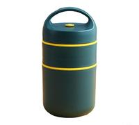 Zeroupshop Récipient alimentaire empilable en acier inoxydable chaud froid | Acier double couche, étanche pour joint en silicone étanche, garde au chaud/froid 3h, 19,5 x 9,6 cm, utilisation au bureau et