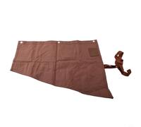 Zeroupshop Sac à outils robuste en toile cirée, avec 16 poches, pochette de rangement multifonction pour clés et burins, protection à rabat rabattable, attaches de câble, café, 58 x 47 cm