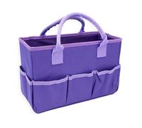 Zeroupshop Sac fourre-tout en tissu Oxford pour rangement d'art et d'artisanat avec poches, sac à outils de jardinage violet, résistant aux éclaboussures