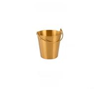 Zeroupshop Seau à glace en acier inoxydable 304, support de collation en métal pour frites, poulet, boissons, fête, maison, bar, restaurant, utilisation empilable, doré (0,7 l)