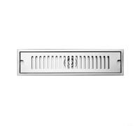 Zeroupshop Siphon linéaire en acier inoxydable pour douches de pièces humides, canal d'écoulement rapide avec double filtre, piège à déchets de sol antirouille, argenté, 30 x 10 cm (40 x 10 cm)