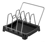 Zeroupshop Support de rangement réglable pour casseroles et poêles avec barre de serviette, support de rangement en acier inoxydable pour planches à découper et couvercles, support pour ustensiles de
