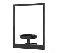 zeroupshop Support mural en forme de diamant pour plantes d'intérieur - Support vertical pour fleurs d'intérieur - Économie d'espace - Finition noire (carré)