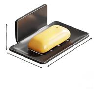 Zeroupshop Support mural pour savon sans perçage | Organiseur de salle de bain en métal avec trous de drainage en forme de V, égouttoir à vaisselle robuste en acier au carbone