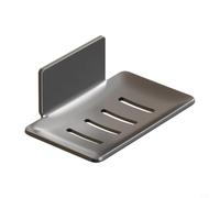 Zeroupshop Support mural pour savon sans perçage | Organiseur de salle de bain en métal avec trous de drainage en forme de V, égouttoir à vaisselle robuste en acier au carbone