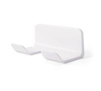 Zeroupshop Support mural pour sèche-cheveux, cintre en plastique avec crochet de cordon pour comptoir de salle de bain, support de rangement à décoller et à coller, noir (blanc)