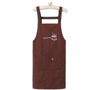 Zeroupshop Tablier de cuisine sans manches en coton pour femme, vêtement de cuisine résistant à l'huile avec style moderne, tissu doux et respirant pour la pâtisserie à la maison, couleur marron