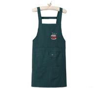 Zeroupshop Tablier de cuisine sans manches en coton pour femme, vêtement de cuisine résistant à l'huile avec style moderne, tissu doux et respirant pour la pâtisserie à la maison, couleur marron (vert