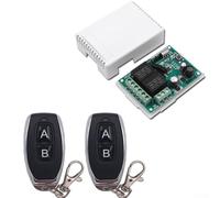 Zeroupshop Télécommande sans fil 2 canaux DC 5 V-30 V 433 MHz RF Kit avec 2 télécommandes, pour lumières LED, portière de voiture, domotique, noir
