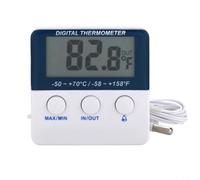 Zeroupshop Thermomètre de réfrigérateur électronique avec alarme, suivi de la température max min pour maison, cave à vin, congélateur, chambre de bébé, design compact en plastique, facile à lire