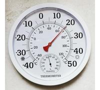 Zeroupshop Thermomètre hygromètre sans fil, 25 cm, pour intérieur et extérieur, avec grand écran acrylique, température de -40 à 50 °C et 0-100 % pour moniteur d'humidité RH, pour jardin, serre