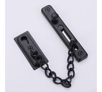 Zeroupshop Verrou de porte en acier inoxydable noir avec chaîne soudée durcie pour ouverture partielle, entrebâilleur de protection antivol pour maison, appartement, hôtel, entrée (noir)