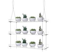 ZerzSemp Étagère transparente à suspendre pour plantes, fenêtres d'intérieur, support mural pour plantes, pots de fleurs, rangement pour fenêtre de culture d'herbes, microverdures, plantes grasses,