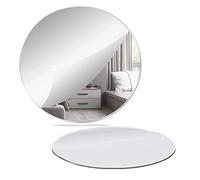 ZESABGE 2 Pièces Acrylique Miroir Mural,30cm Miroir Rond Amovible Autocollant,Miroir Adhesif Mural Bricolage Miroir Déco,pour Maison,Chambre,Salon,Décoration Maison