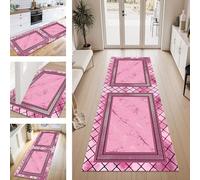 ZESEWU Tapis de Passage Tapis Cuisine Devant Evier Lavable Antiderapant 100X120CM TapisCouloir Paillasson Interieur Violet Noir Boho Tapisd'Entrée Moquette Polyester Salon Chambre d'enfant Buanderie