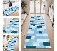 ZESEWU Tapis de Passage Tapis Cuisine Devant Evier Lavable Antiderapant 40X120CM TapisCouloir Paillasson Interieur Orange-Rouge Blanc Tapisd'Entrée Moquette Polyester Salon Chambre d'enfant Buanderie