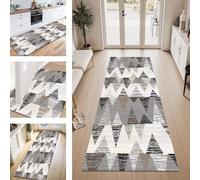 ZESEWU Tapis de Passage Tapis Cuisine Devant Evier Lavable Antiderapant 40X350CM TapisCouloir Paillasson Interieur Gris Marron Tapisd'Entrée Moquette Polyester Salon Chambre d'enfant Buanderie