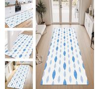 ZESEWU Tapis de Passage Tapis Cuisine Devant Evier Lavable Antiderapant 50X100CM TapisCouloir Paillasson Interieur Bleu Gris Moderne Tapisd'Entrée Moquette Polyester Salon Chambre d'enfant Buanderie