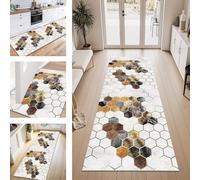 ZESEWU Tapis de Passage Tapis Cuisine Devant Evier Lavable Antiderapant 50X220CM TapisCouloir Paillasson Interieur Gris Marron Tapis Tapisd'Entrée Moquette Polyester Salon Chambre d'enfant Buanderie