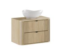 Zestaw Comad Ovalia Cremona szafka z blatem 80 cm wisząca dąb z umywalką nablatową Cloud 51x39 cm białą SET-OVC B CREMONA 80CM UN CLOUD