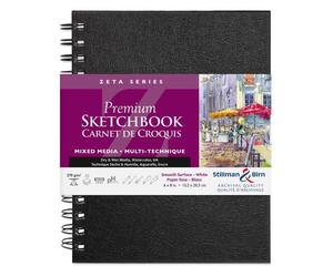 Zeta Series carnet spiralé 25F 15,2x20,3cm 270g - Blanc