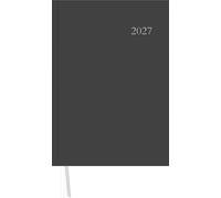 ZETTLER Terminbuch A4 1T/1S anthrazit 2027: Bürokalender groß 21x29,7 cm mit 1 Tag pro Seite, 4 Spalten, Viertelstundeneinteilung 7:30-20 Uhr, 2 Lesebändern & Eckperforation