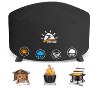Zettum Housse de Protection pour brasero de Exterieur 100 cm, Couverture Ronde imperméable pour brasero, Bâche de brasero, Tissu Oxford 600D, revêtement PU, Robuste et étanche, diamètre: 101 x 50 cm