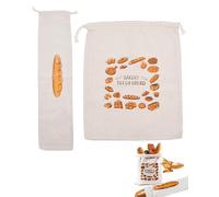 ZEXIJOW Sac à Pain en Lin, Réutilisable, 2 Pièces,31x38cm,16x64cm,Conservation Fraîcheur Alimentaire, Cordon de Serrage, pour Baguettes, Fruits et Légumes