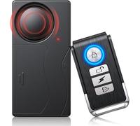 ZEXMTE Alarme de voiture - 110 dB - Alarme vibrante sans fil - Avec télécommande - 10 niveaux de sensibilité réglable - Alarme de vélo antivol - Pour voiture, vélo, fenêtre, porte, moto