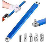 ZEXUPORIUM Rallonge Cliquet Professionnelle, Jeu de Clés avec 5 Adaptateurs D'entraînement 1/2", 1/4" et 3/8 extension Coudée, pour Clé Universelle Allongée