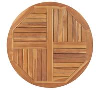 ZEYUAN Dessus de Table en Bois de Teck Solide Rond 2,5 cm 90 cm, Plateau de Bureau Massif pour Table Basse