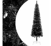 ZEYUAN Sapin de Noël étroit Noir 180 cm,Sapin De Noel Artificiel,Cônes De Noël