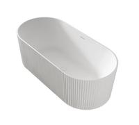 ZEZA Blend baignoire îlot - nervuré - 170x80x58cm - avec vidage - acrylique - blanc mat TW-7681-MW-170