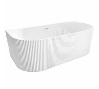 ZEZA Blend baignoire semi-îlot - nervuré - 170x80x58cm - avec vidage - acrylique - blanc mat TW-7686-MW-170