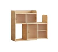 Zf9tBw5sH Étagères de Rangement Bibliothèque multifonctionnelle Extensible en Panneau de densité avec Porte coulissante, unité Rangement à Plusieurs Niveaux Bibliothèque