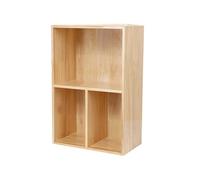 Zf9tBw5sH Étagères de Rangement Étagère de Bureau Simple Ouverte à Trois Compartiments, Support Rangement Table en Bois Polyvalent Bibliothèque