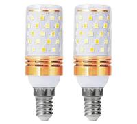 ZFFOZZ Ampoules LED E14/E26/E27 à Culot à Vis Standard 12W 16W, Équivalent 60W, pour Camping-car, Panneaux Solaires Hors Réseau, Bateau, Lot de 2(E14-12W-gold,Three colors)