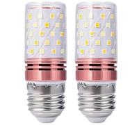 ZFFOZZ Ampoules LED E14/E26/E27 à Culot à Vis Standard 12W 16W, Équivalent 60W, pour Camping-car, Panneaux Solaires Hors Réseau, Bateau, Lot de 2(E27-12W-pink,Green)