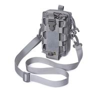 ZFFOZZ Pochette Tactique Molle Admin, Sac à Outils EDC Découpé Au Laser Utilitaire Étanche Pochettes Modulaires Horizontales Avec Bretelles Incluses(Gray)
