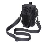 ZFFOZZ Pochette Tactique Molle Admin, Sac à Outils EDC Découpé Au Laser Utilitaire Étanche Pochettes Modulaires Horizontales Avec Bretelles Incluses(Black)