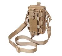 ZFFOZZ Pochette Tactique Molle Admin, Sac à Outils EDC Découpé Au Laser Utilitaire Étanche Pochettes Modulaires Horizontales Avec Bretelles Incluses(Brown)