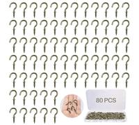 ZFKXGS 80 PCS Crochet a Visser Petit Piton à Visser Bronze 1/2 Pouch Vis Crochet de Plafond Bois Crochets à Visser Métal pour Suspendre des Plantes Pot Mangeoires à Oiseaux Tasse Lumières (avec Boîte)