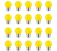 ZFQ Ampoule LED Couleur B22-Paquet de 20 2W équivalente 20W B22 Baïonnette Ampoules Guirlande Couleur LED Ampoules de Noël BC Cap, pour Maison Bar Fête Décoration d'ambiance,Jaune