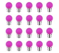 ZFQ Ampoule LED Couleur B22-Paquet de 20 2W équivalente 20W B22 Baïonnette Ampoules Guirlande Couleur LED Ampoules de Noël BC Cap, pour Maison Bar Fête Décoration d'ambiance,Violet
