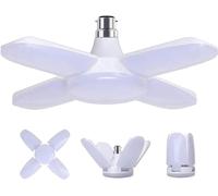 ZFQ Ampoules LED de Garage 60W, B22 Déformable 6800LM, Blanc Froid 6000K, Lampe Atelier Déformable avec 4 Panneaux Ajustable, Éclairage Plafond LED, pour garage, Entrepôt, Atelier, Sous-sol, Lot de 1