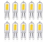 ZFQ G9 2W Ampoules LED, Équivalent à Halogènes 25W, couvercle en verre, 6000K Blanc Froid, 250 Lumens, Angle de faisceau 360°, Lampe à économie d'énergie CRI80, AC 220-240V, Non dimmable, 10 pièces