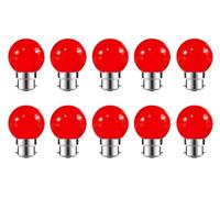 ZFQ Lot de 10 Ampoule LED Couleur B22 2W équivalente 20W AC 220V-240V B22 Baïonnette Ampoules Guirlande LED Ampoules Multicolore pour Maison Bar Fête Décoration d'ambiance, Rouge